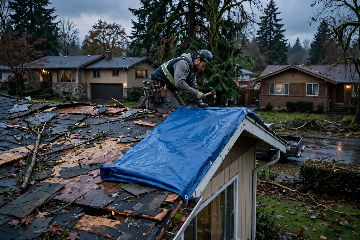 Reparación de emergencia de fugas de techo en Westgate, Lynnwood, WA