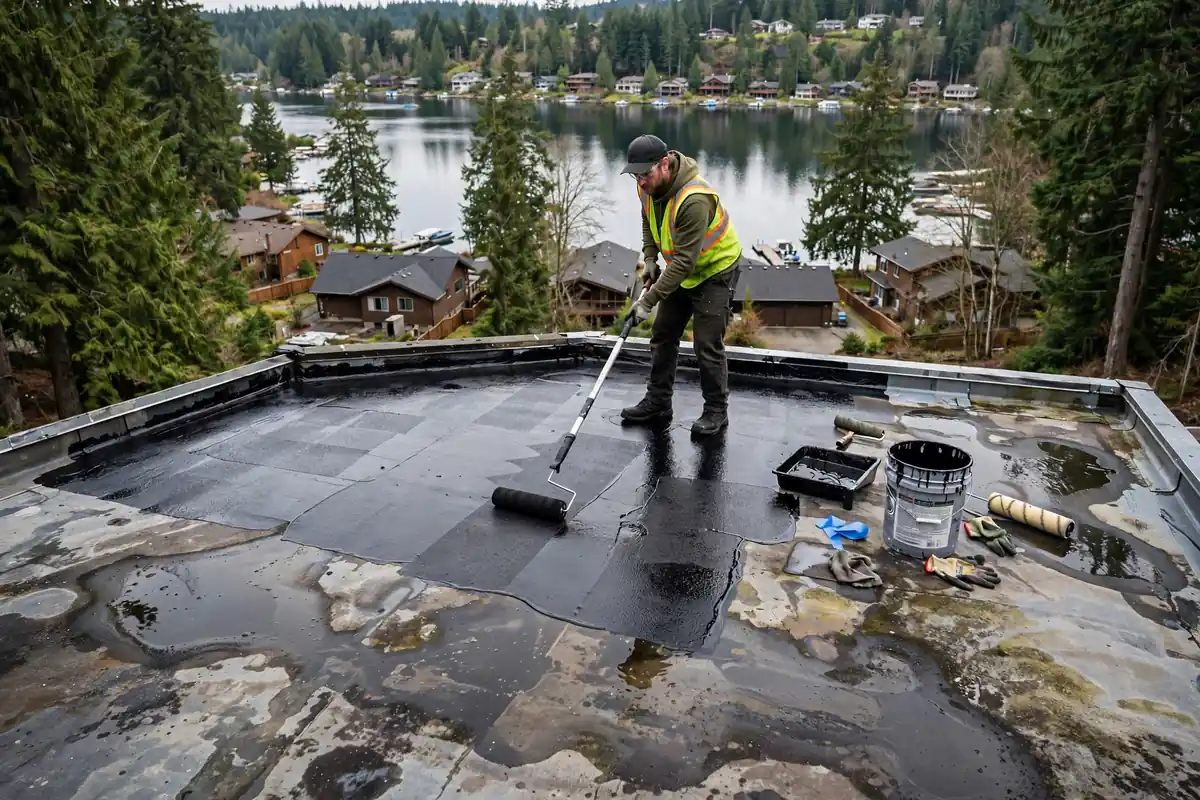 Reparación de fugas en techo plano en Lake Serene, Lynnwood, WA