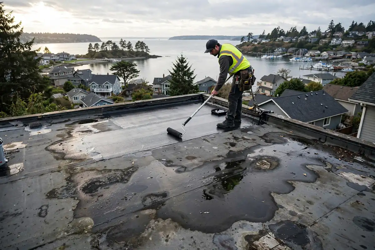 Reparación de fugas en techo plano en Seaview, Lynnwood, WA