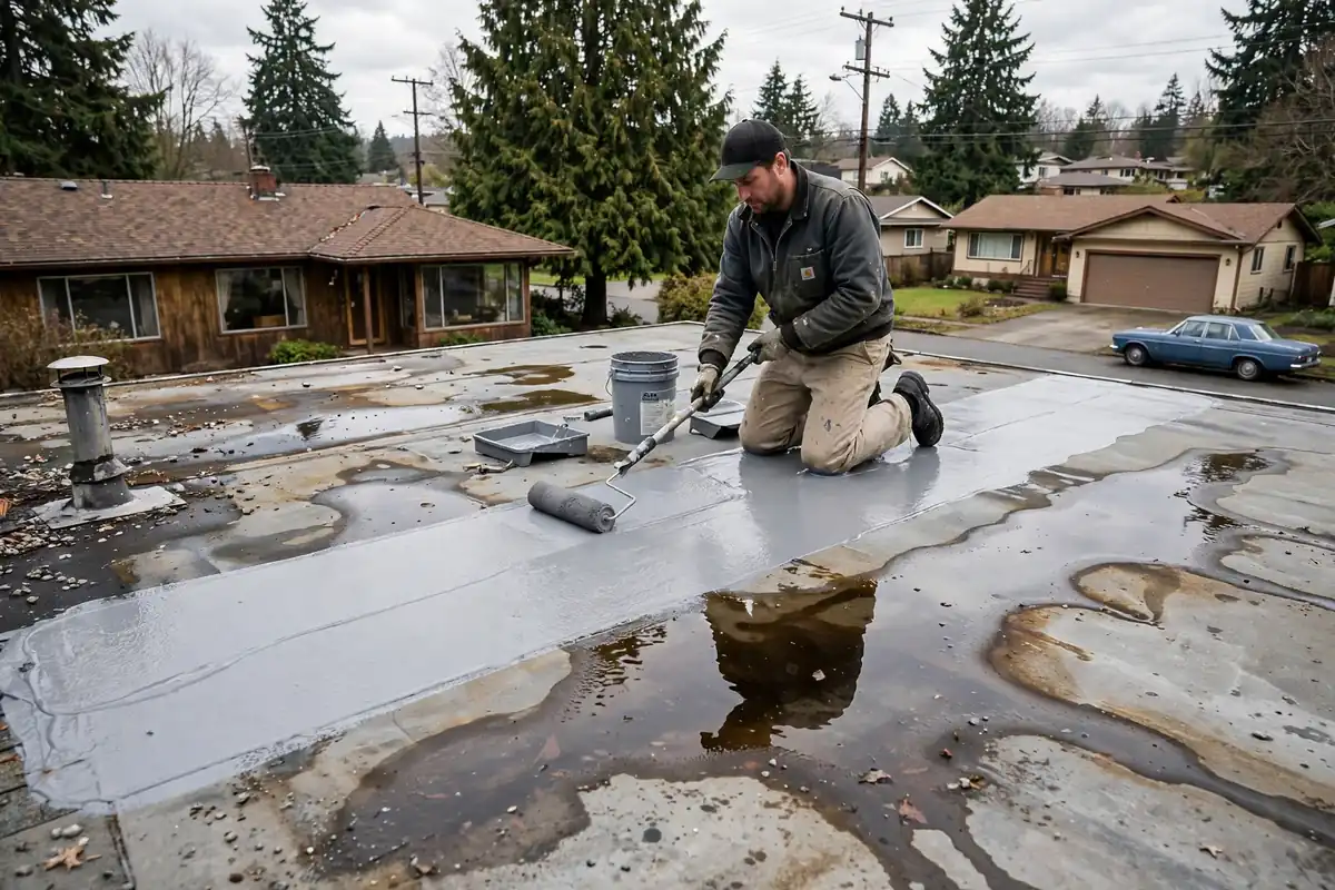 Reparación de fugas en techo plano en Westgate, Lynnwood, WA