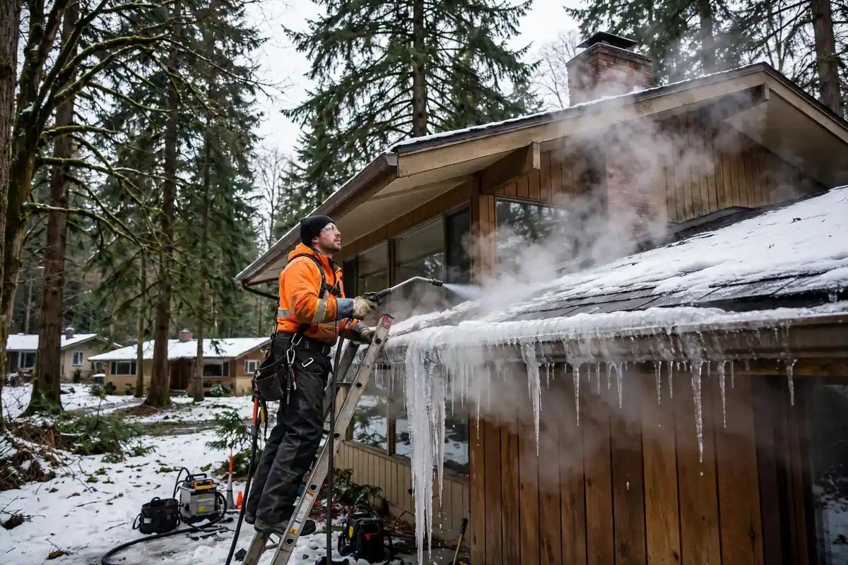 Reparación de fugas en la presa de hielo Brier, Lynnwood, WA