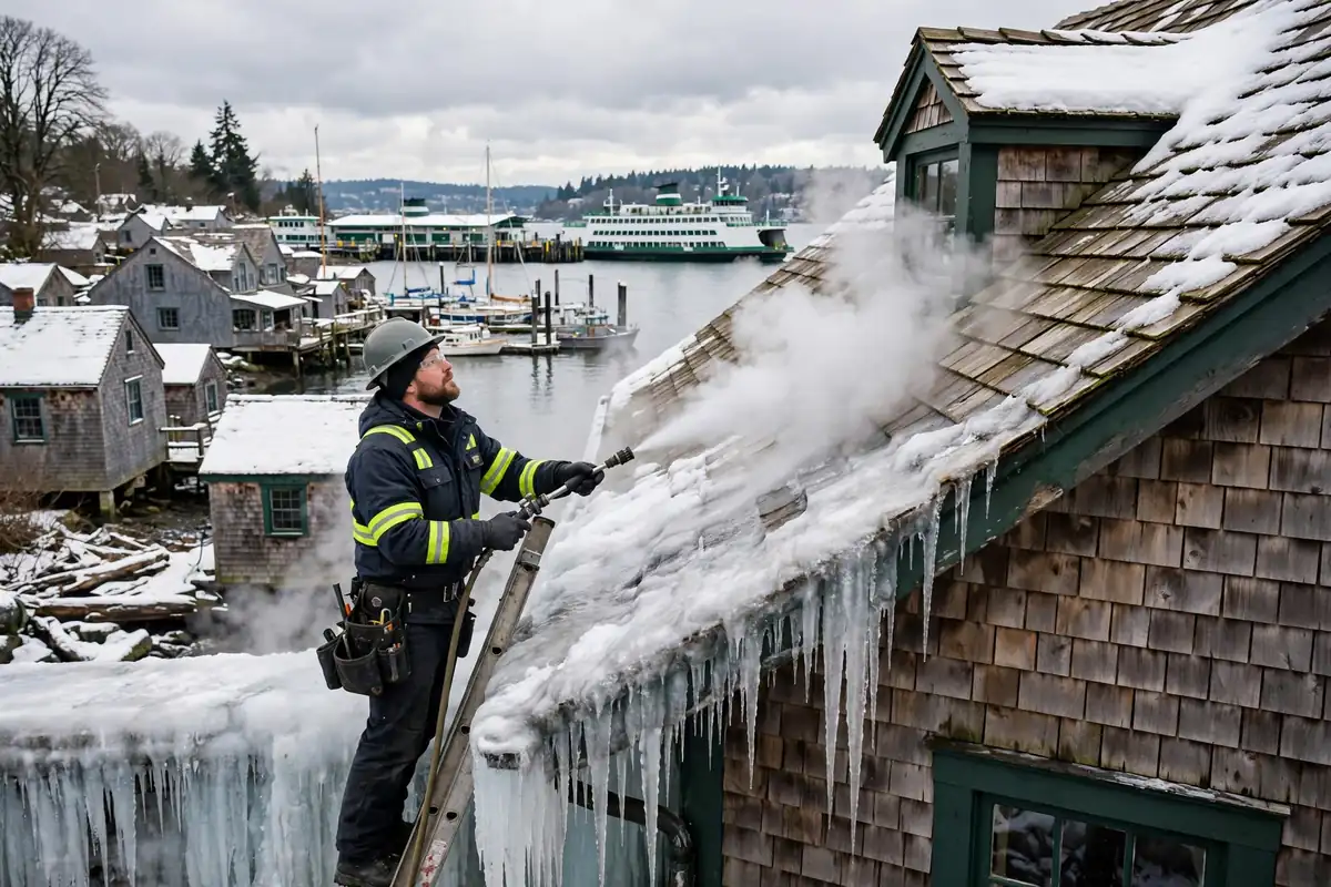 Reparación de fugas de hielo en la presa Edmonds, Lynnwood, WA