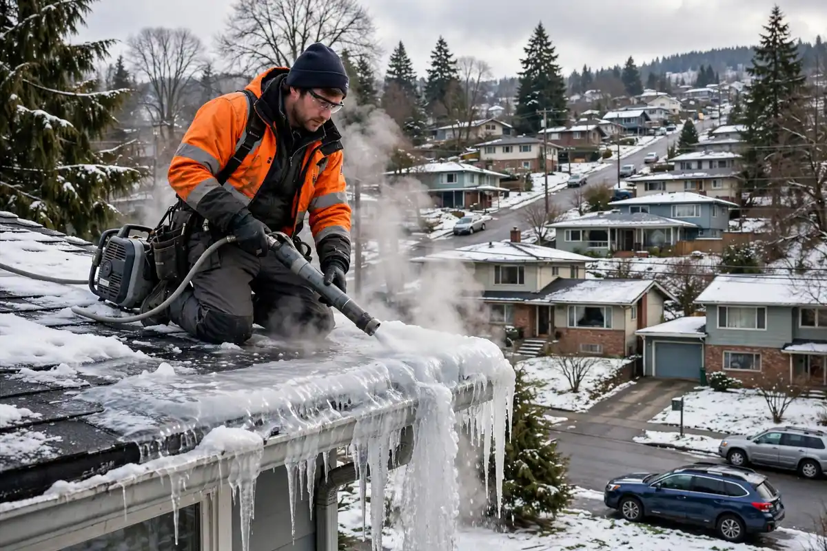 Reparación de fugas en la presa de hielo Mountlake Terrace, Lynnwood, WA