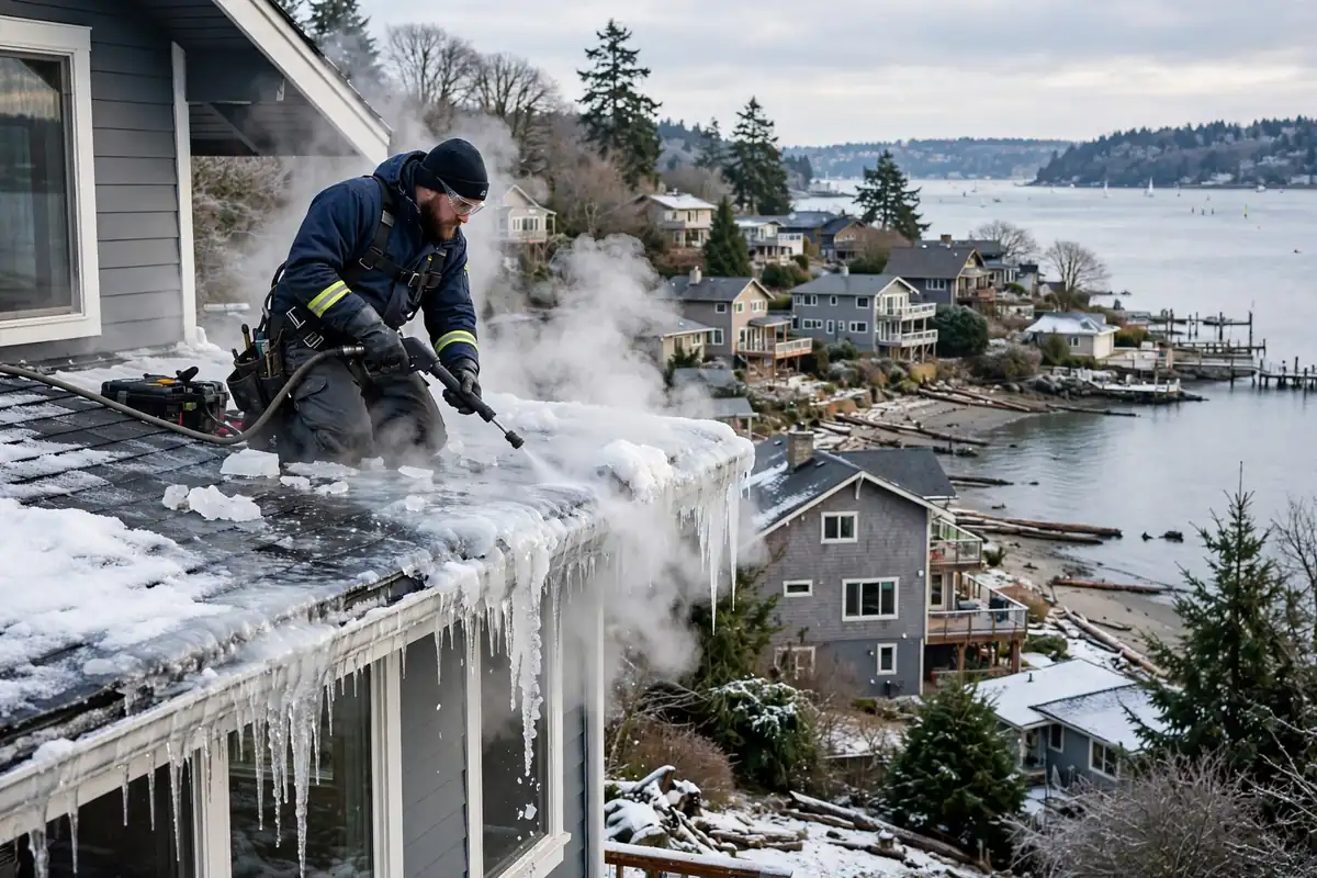 Reparación de fugas en la presa de hielo Seaview, Lynnwood, WA