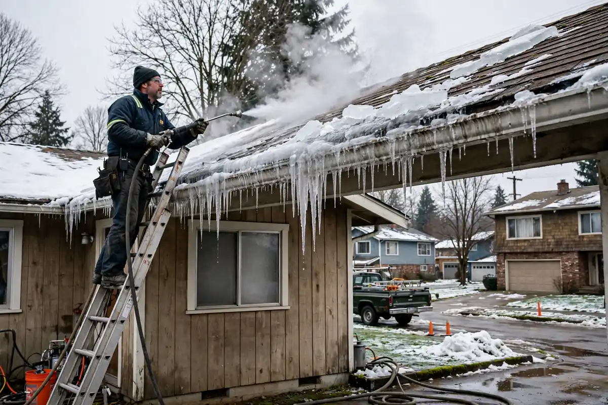 Reparación de fugas de hielo en la presa Westgate, Lynnwood, WA