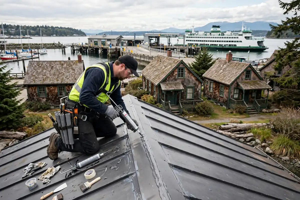 Reparación de fugas de techo metálico en Edmonds, Lynnwood, WA