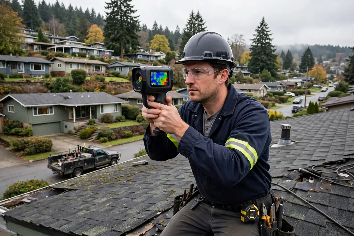 Detección de fugas en el techo en Mountlake Terrace, Lynnwood, WA
