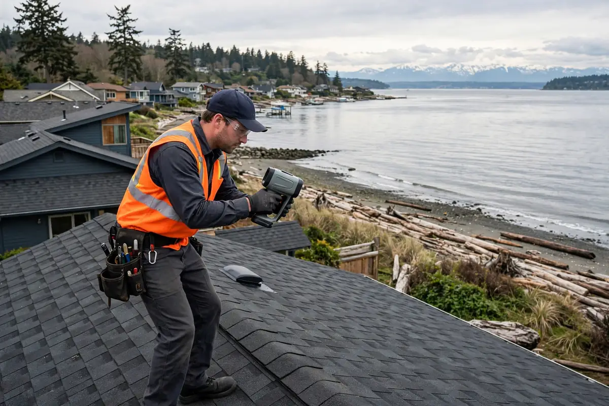 Detección de fugas en el techo en Seaview, Lynnwood, WA