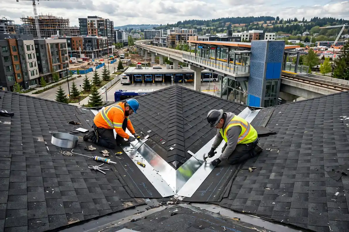 Reparación de fugas de Roof valley en Downtown Lynnwood, Lynnwood, WA