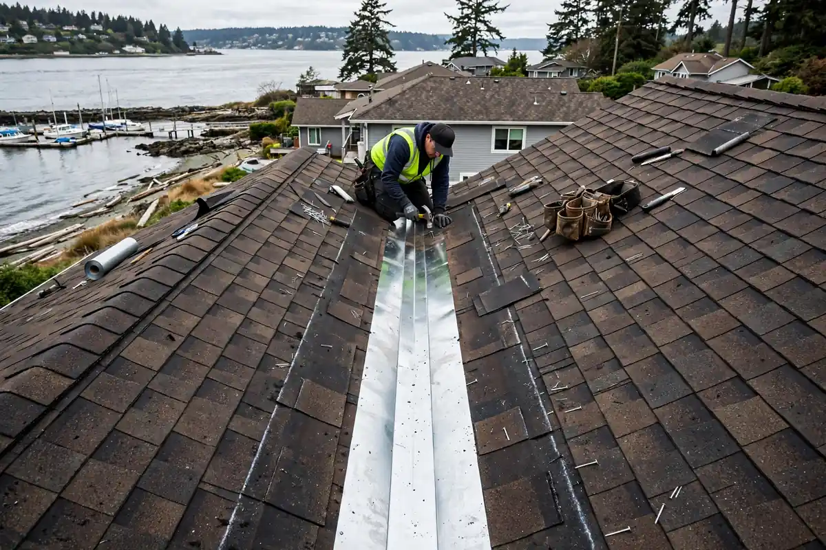 Reparación de fugas de Roof valley en Seaview, Lynnwood, WA