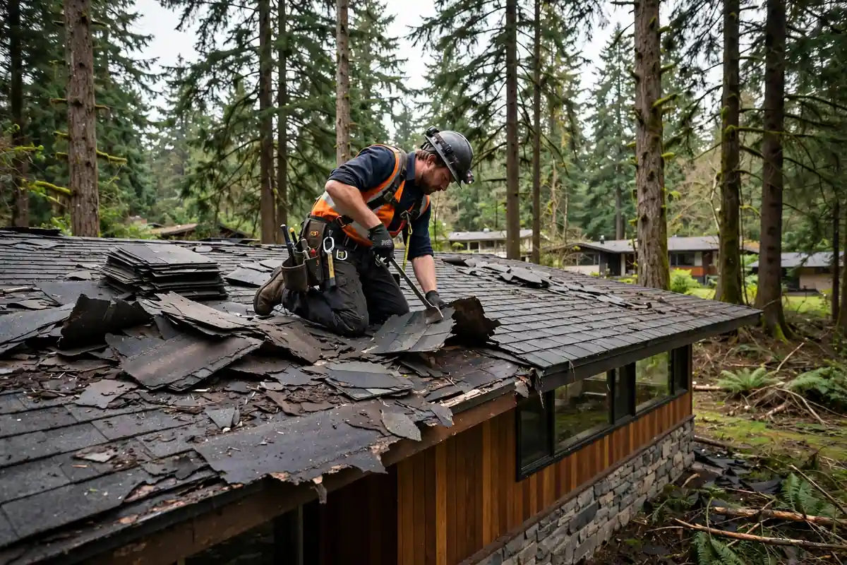 Reparación de fugas del techo de tejas en Brier, Lynnwood, WA