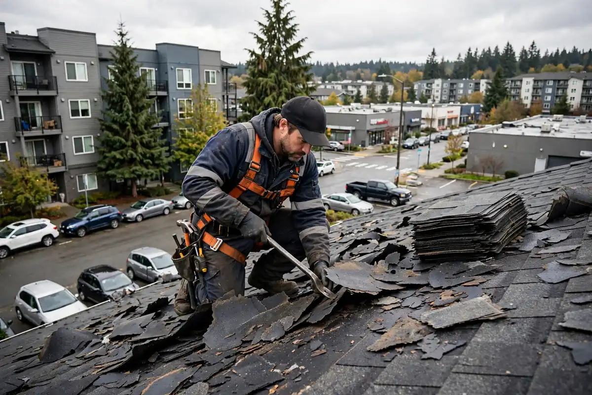 Reparación de fugas del techo de tejas en Cedar Valley, Lynnwood, WA