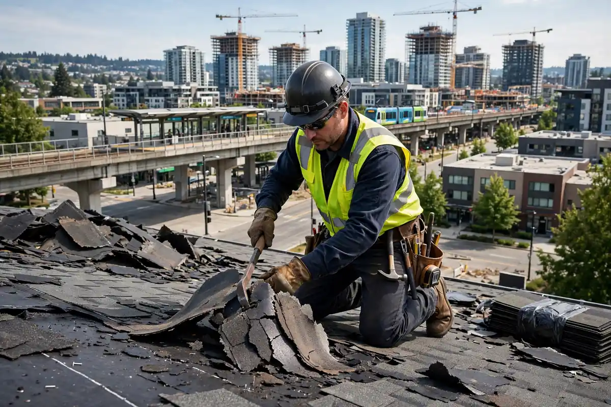 Reparación de fugas del techo de tejas en Downtown Lynnwood, Lynnwood, WA