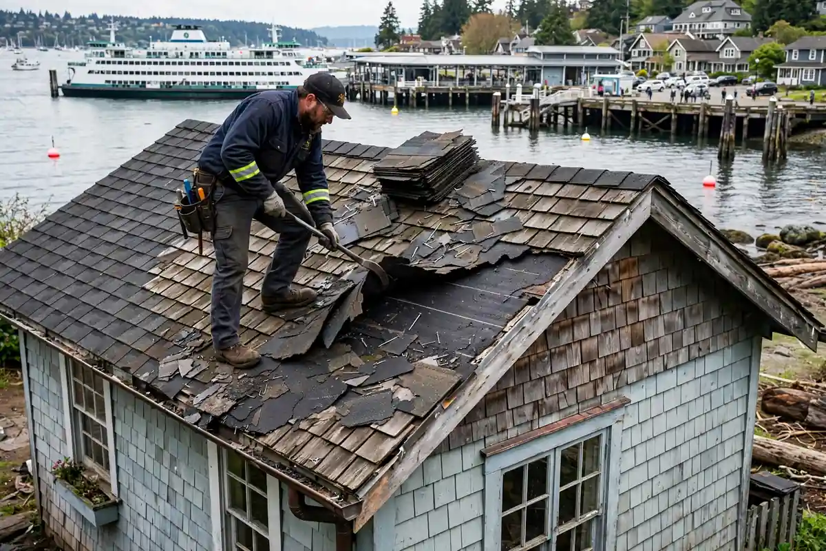 Reparación de fugas del techo de tejas en Edmonds, Lynnwood, WA