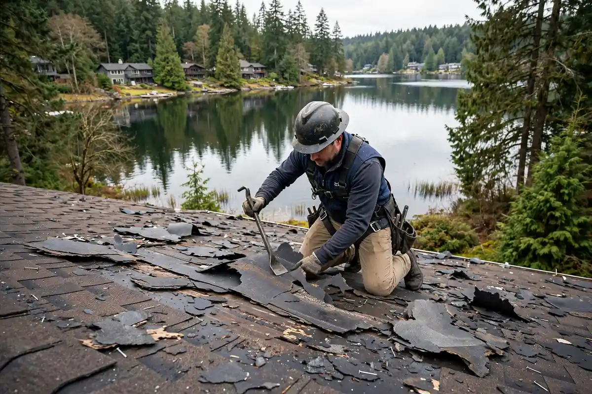 Reparación de fugas del techo de tejas en Lake Serene, Lynnwood, WA