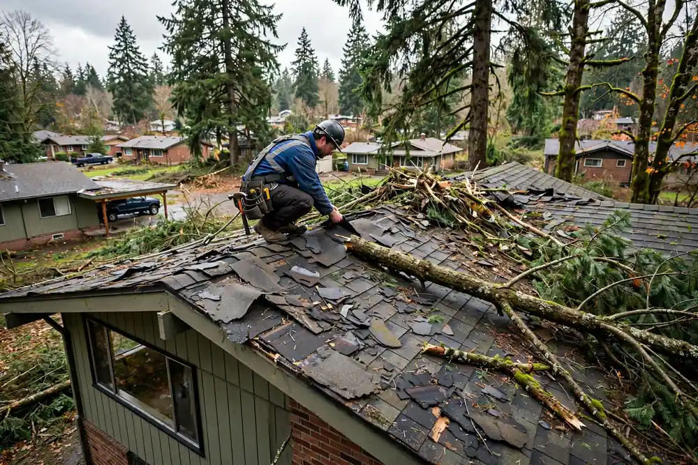 Reparación de fugas por daños causados por la tormenta en Brier, Lynnwood, WA
