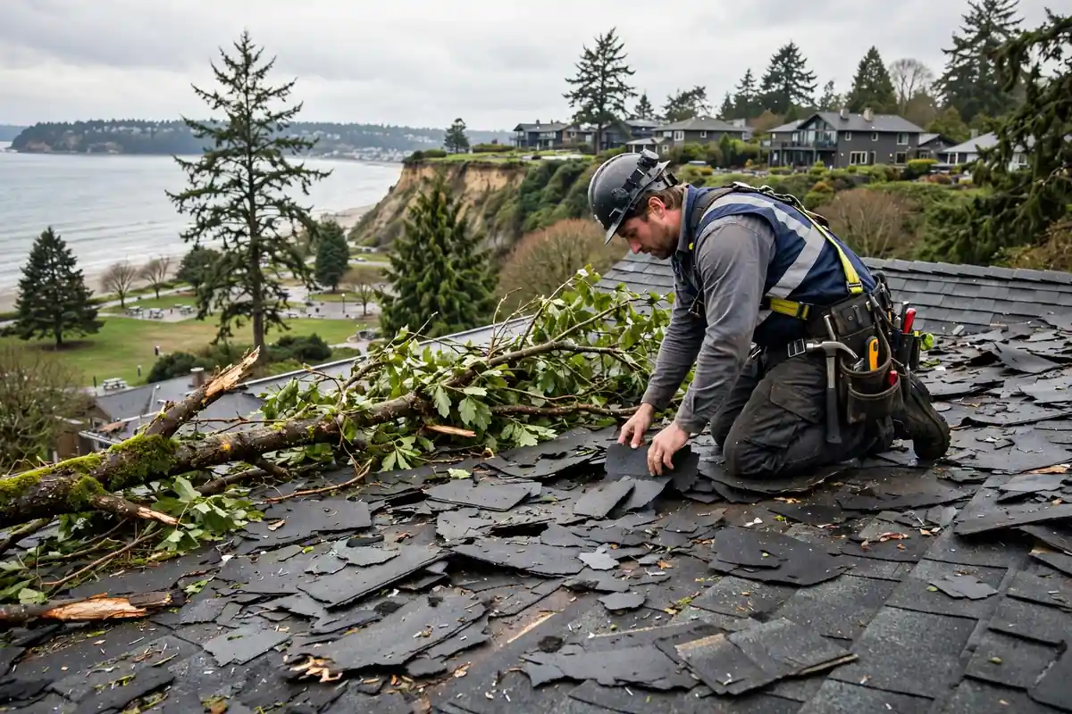 Reparación de fugas por daños causados por tormentas en Meadowdale, Lynnwood, WA