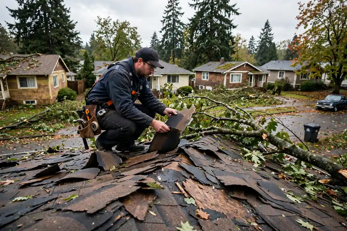 Reparación de fugas por daños causados por la tormenta en Westgate, Lynnwood, WA
